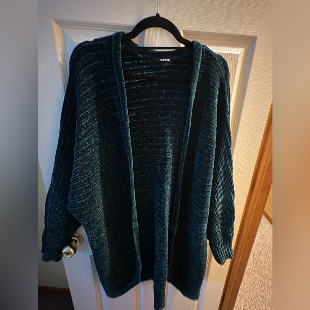 Torrid Dark Teal Open-Front Cardigan